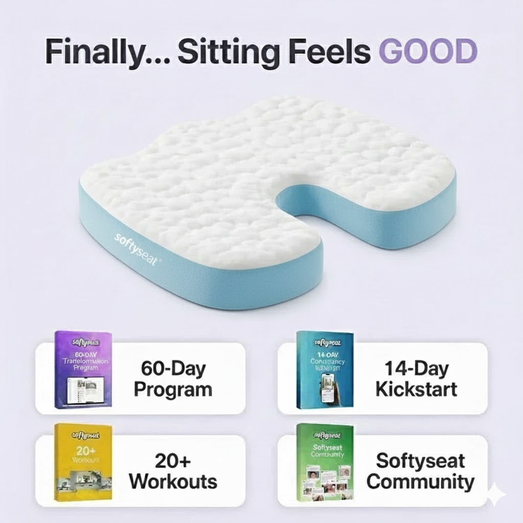 SoftySeat Sitting Cushion + 90 Day 'Sit Ease' Program