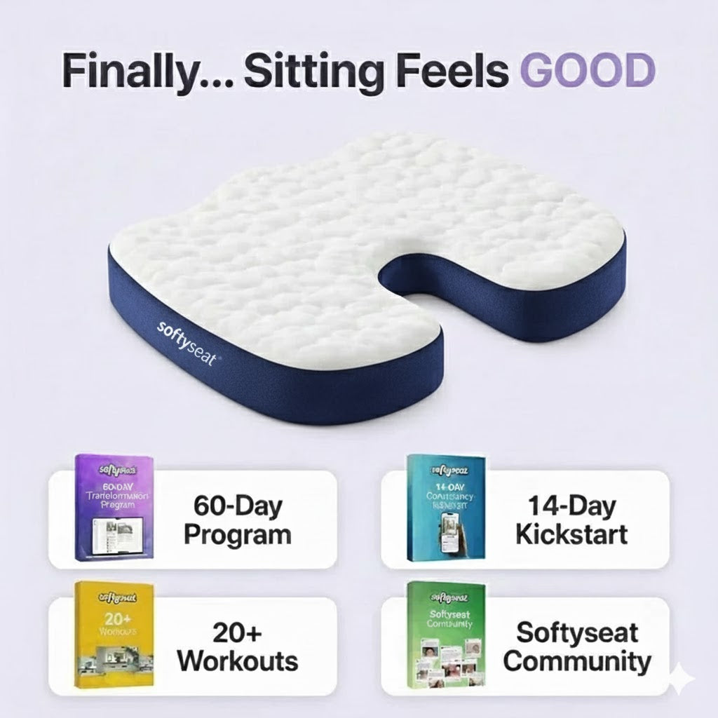 SoftySeat Sitting Cushion + 90 Day 'Sit Ease' Program